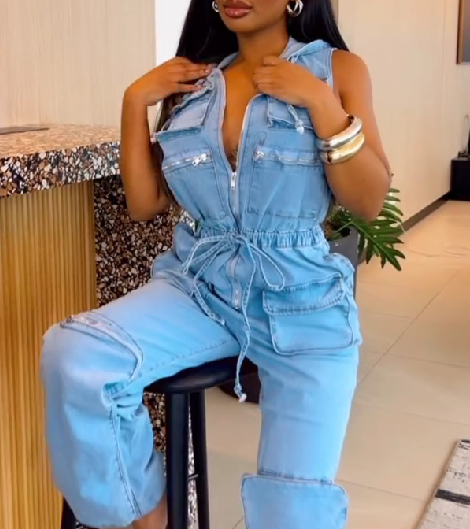 2025 New One-Piece Cargo Jeans