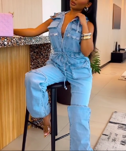 2025 New One-Piece Cargo Jeans