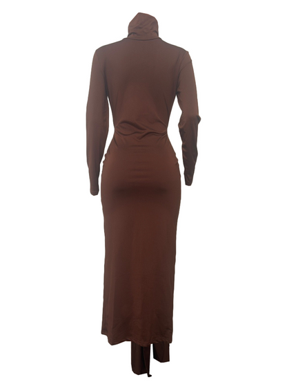 High Neck Belted Dress