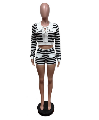 Woven Lapel Long-Sleeved Sweater Set
