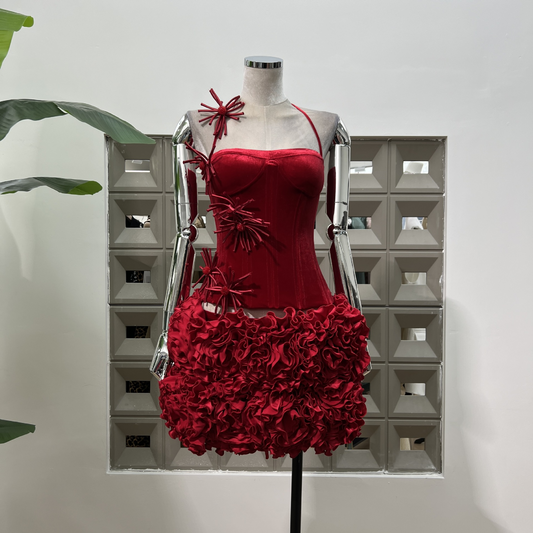 Multi-Layered 3D Flower Skirt