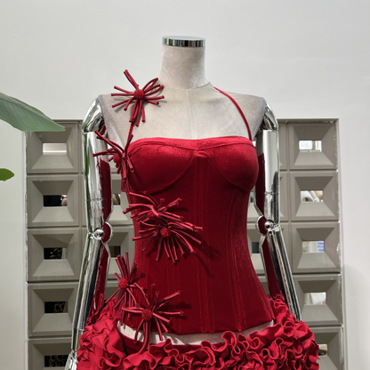 Multi-Layered 3D Flower Skirt