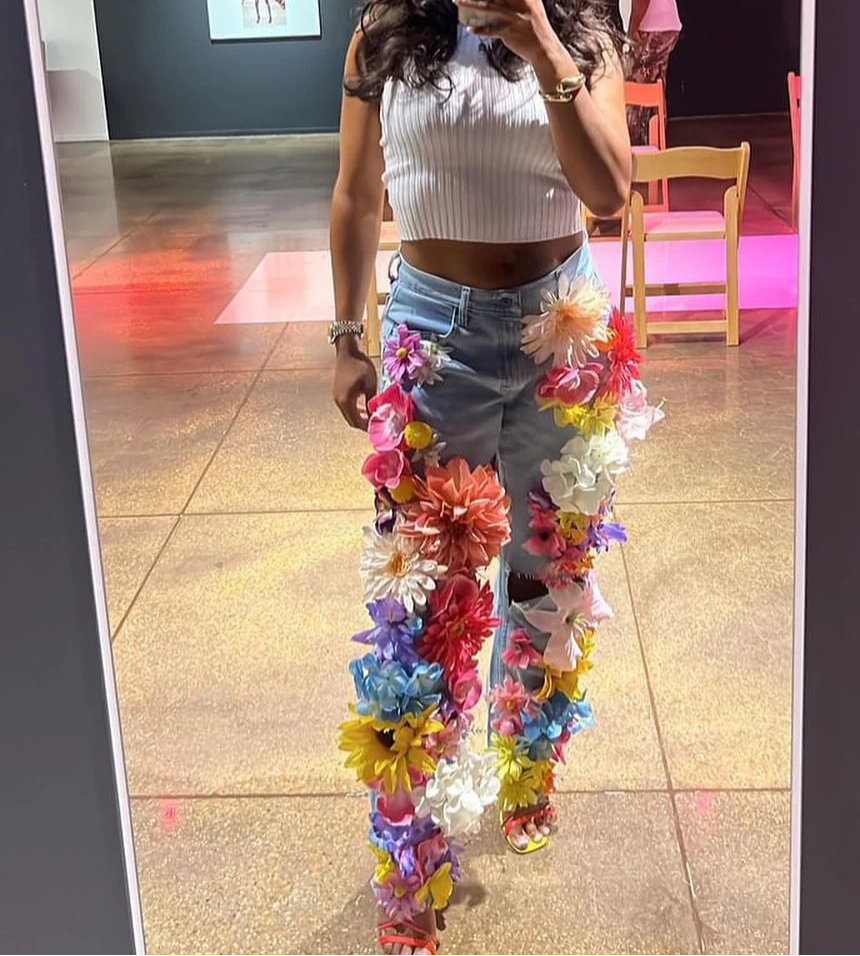 Spring Flower Jeans
