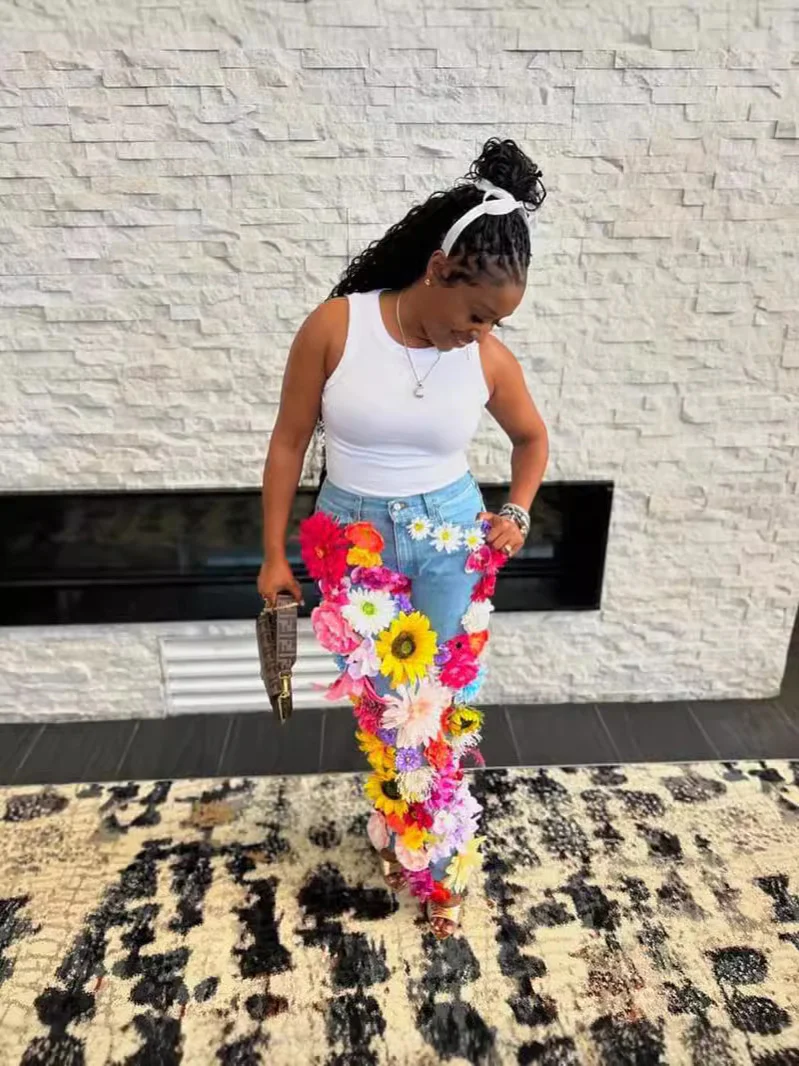 Spring Flower Jeans