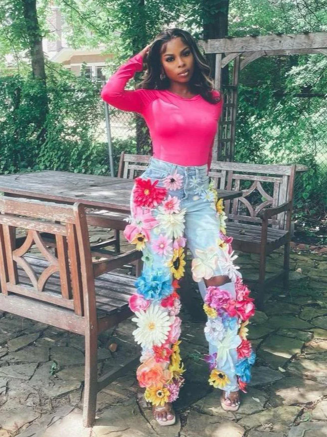 Spring Flower Jeans