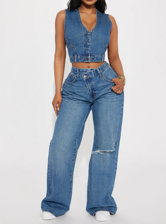 Bad Attitude Denim Pant Set