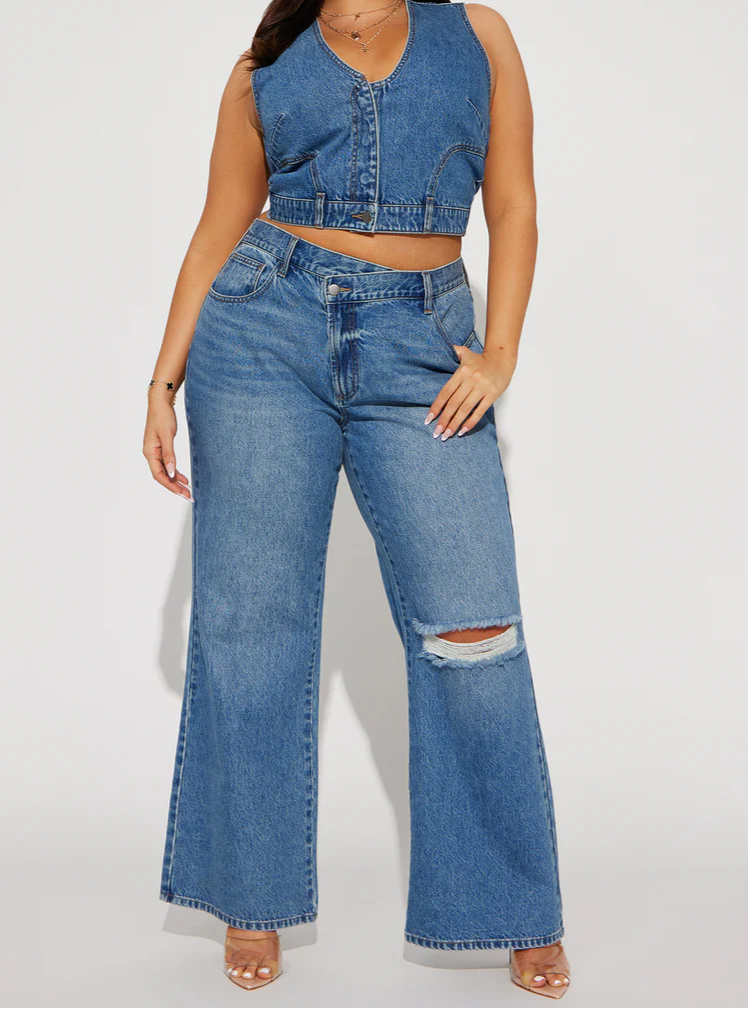 Bad Attitude Denim Pant Set
