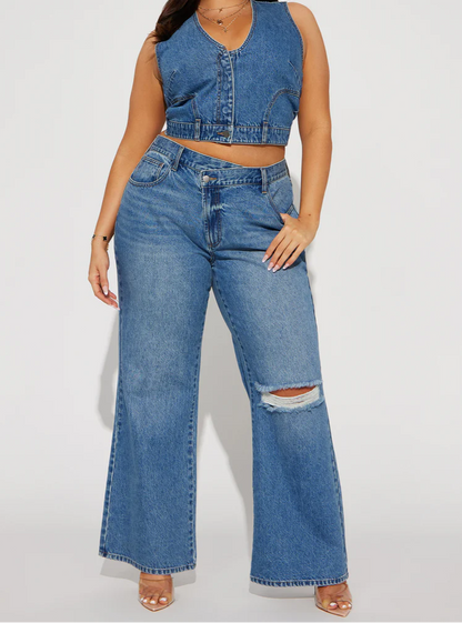 Bad Attitude Denim Pant Set