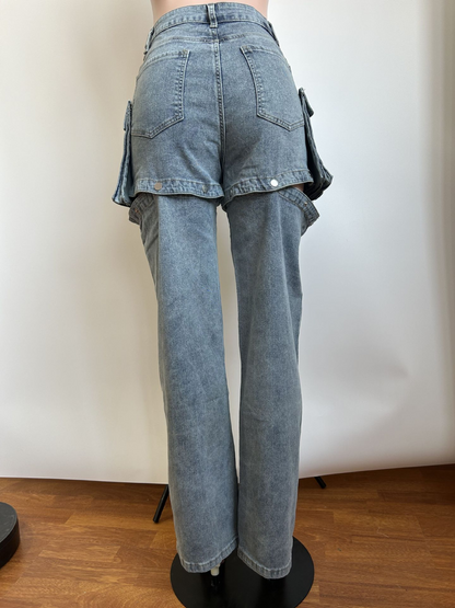 Y2K High-Waisted Detachable Cargo Jeans