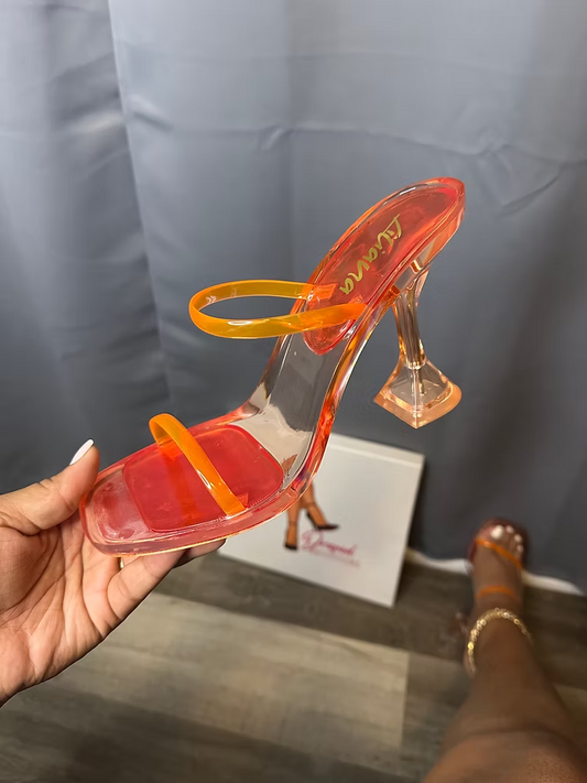Mina Jelly Strapped Bell Bottom Heeled Sandal