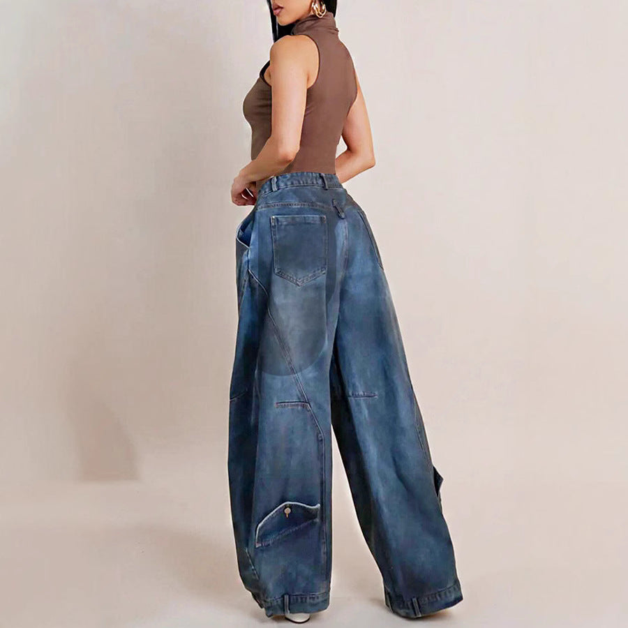 Pop Vintage Distressed Washed Jeans