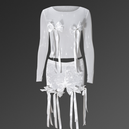 Adorable Bow Shorts Set