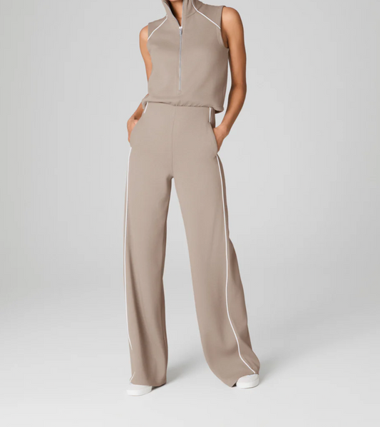 Sleeveless Mockneck Jumpsuit