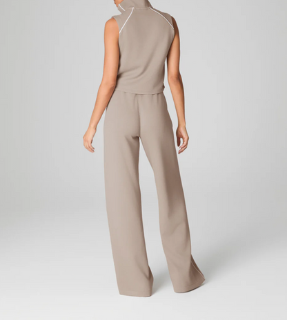 Sleeveless Mockneck Jumpsuit