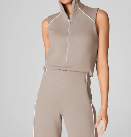 Sleeveless Mockneck Jumpsuit