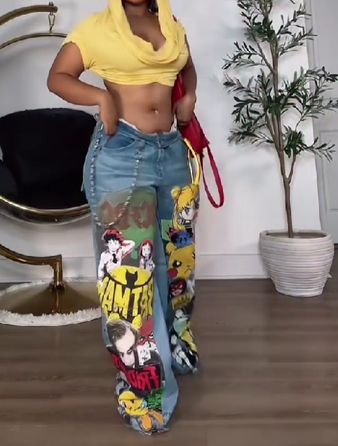 Co-branded Custom Loose Jeans