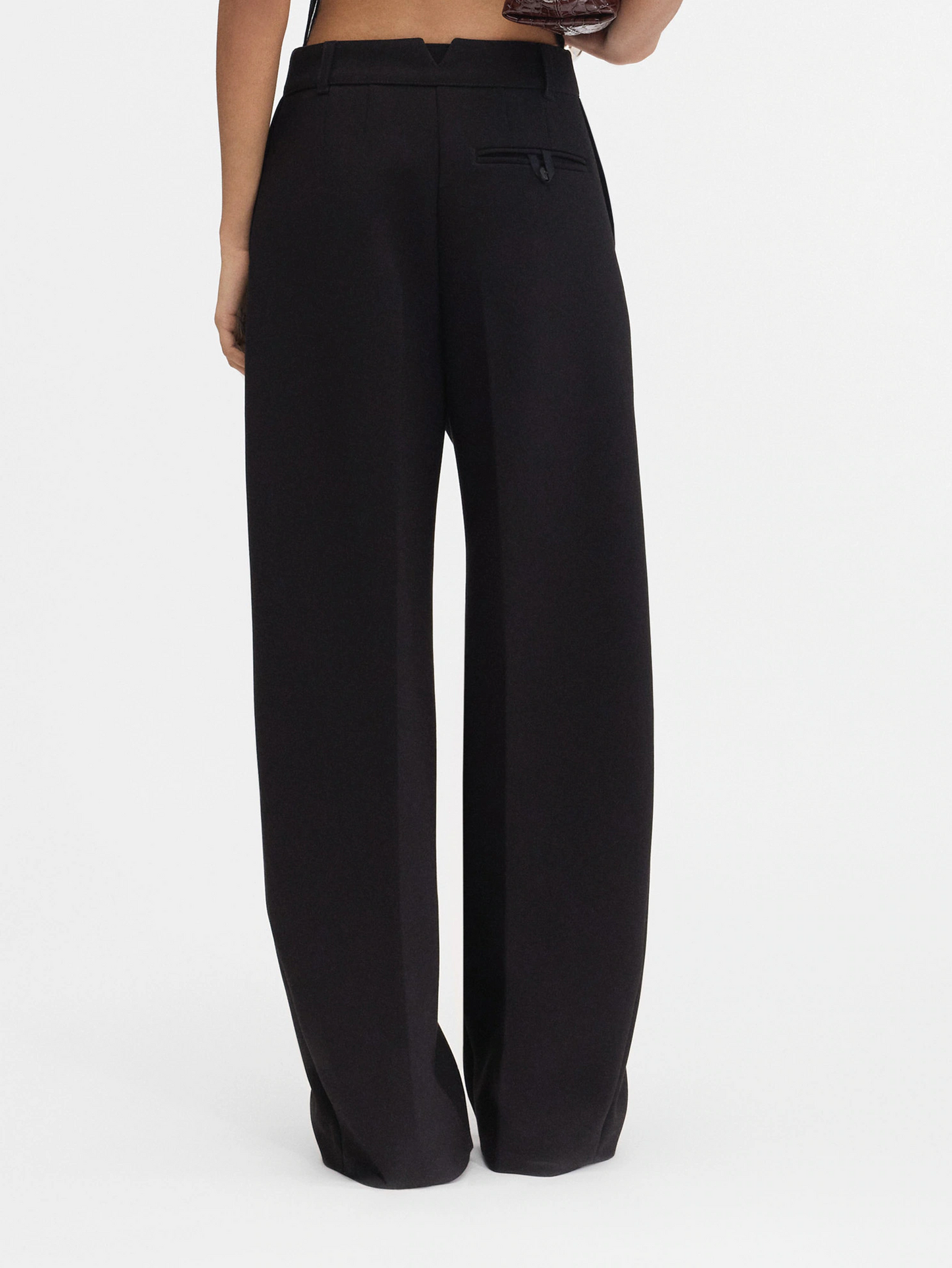 Pleated Loose Fit Micro Sickle Suit Pants