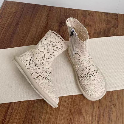 Short Boots Flat Bottom Hollow Mesh Sandals