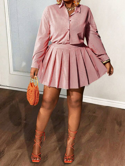Women's Elegant Lightweight Striped 2 Pieces Set