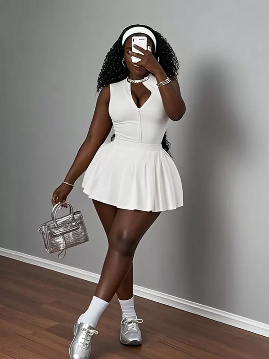 Small Stand Collar Sports Style Two-Piece Set