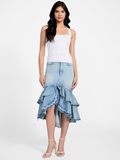 Lotus Leaf Irregular Hem Fishtail Skirt