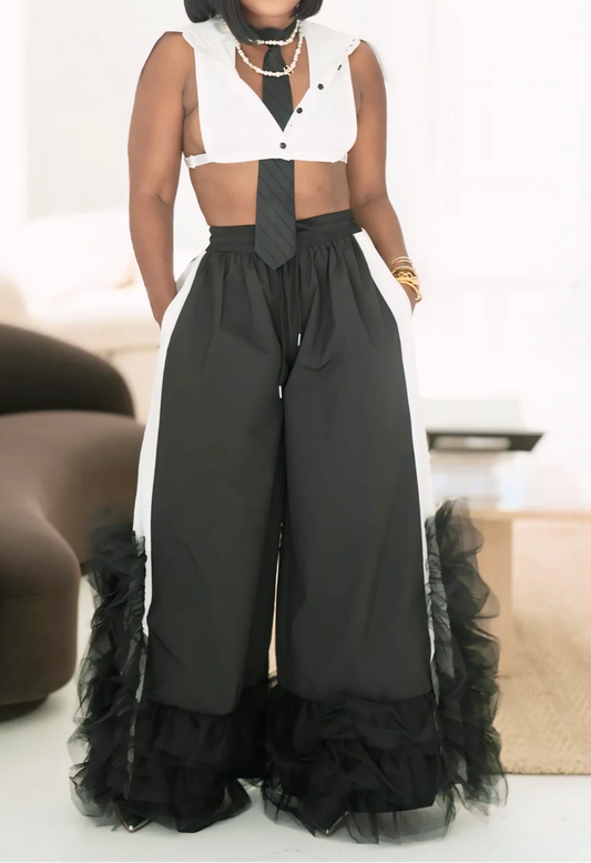 Lakisha Dressy Tulle Detail Track Pants