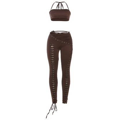 Two-Piece Lace-Up Vest & Lace-Up Trousers