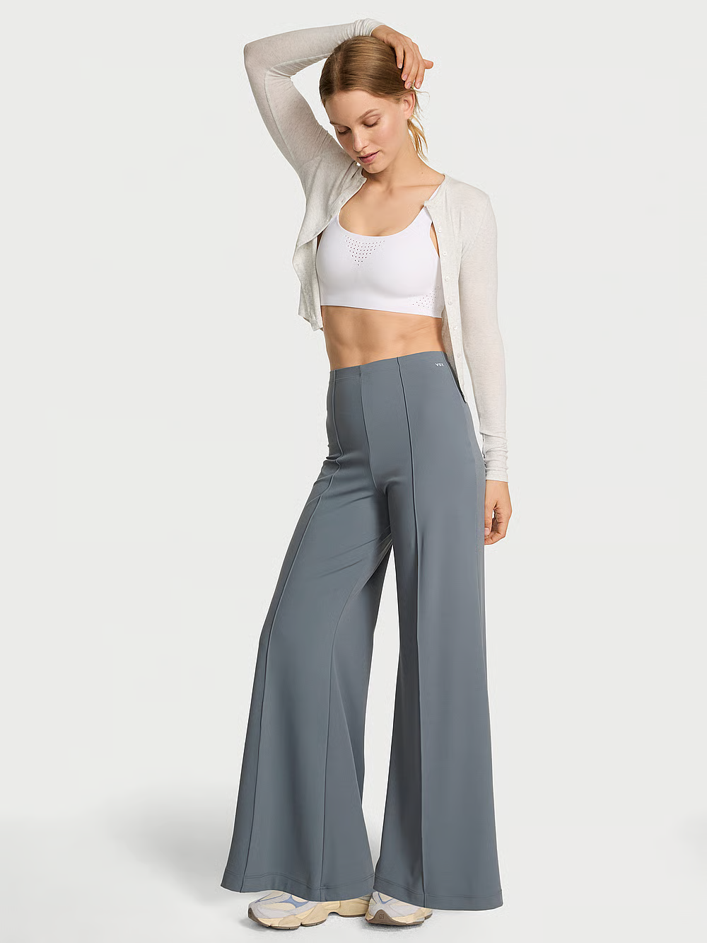 Knit Corset Crewneck & Wide-Leg Pant Set