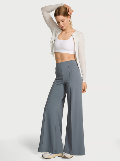 Knit Corset Crewneck & Wide-Leg Pant Set