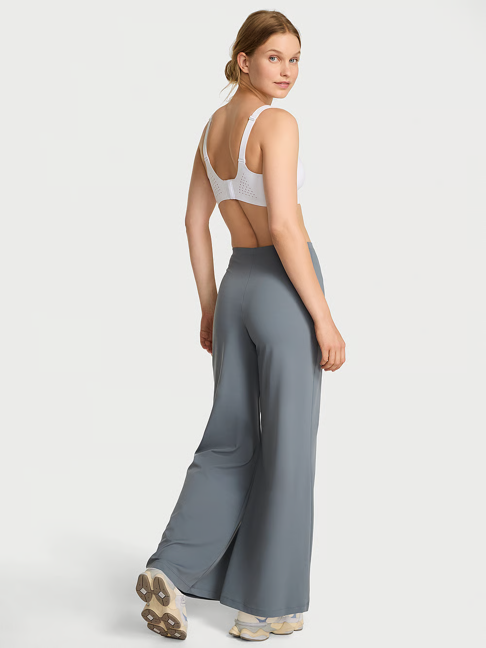 Knit Corset Crewneck & Wide-Leg Pant Set