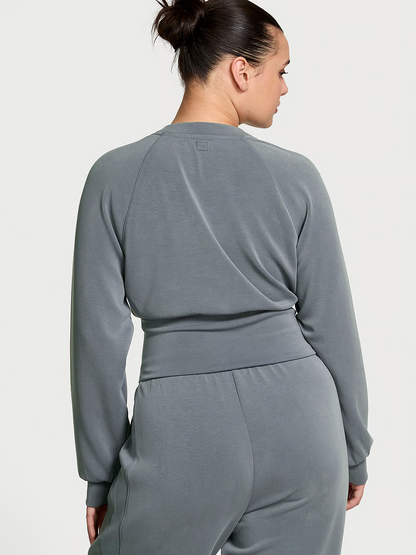 Knit Corset Crewneck & Wide-Leg Pant Set