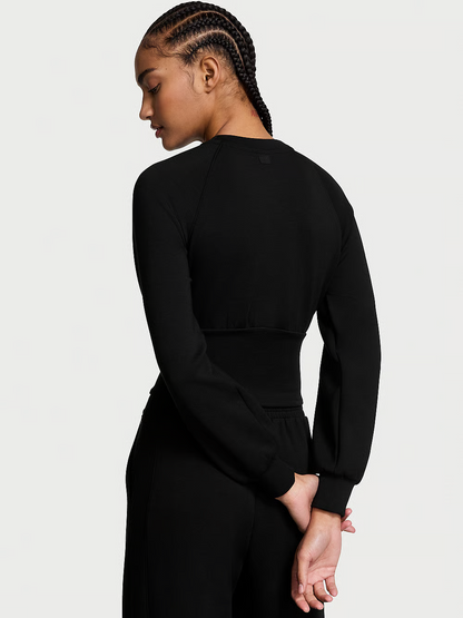 Knit Corset Crewneck & Wide-Leg Pant Set