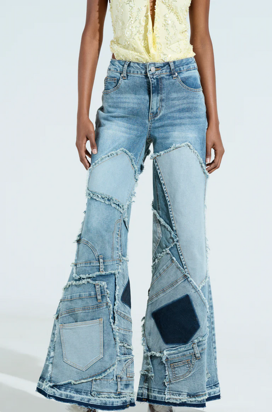All Over Me Denim Patchwork Jeans