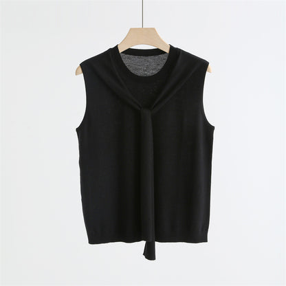 Comfy Scarf Knit Sleeveless Sweater