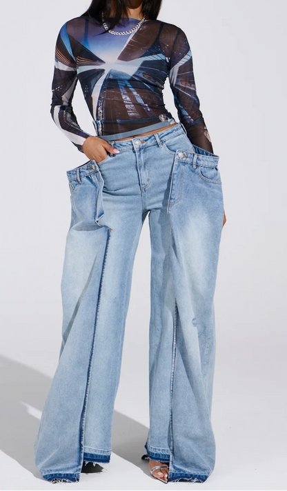 Seeing Double Deconstructed Denim Jeans