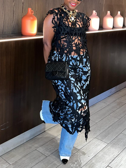 Lace Cutout Dress Top