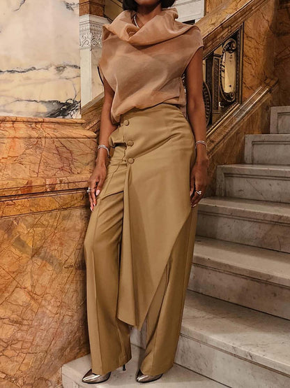 Fashion Asymmetric Two Pieces Set