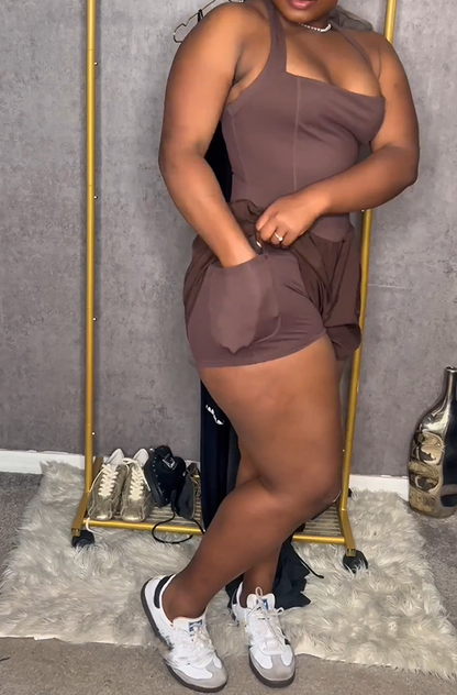 Comfy Sleeveless Halter Romper