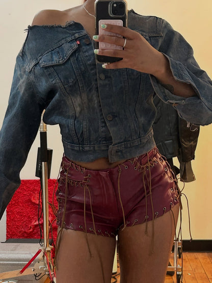 The Wine Drawstring Hot Shorts