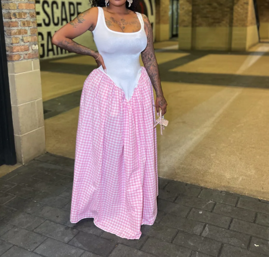 Pink Plaid Dress