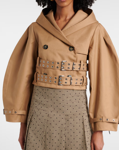 Chill Double Belted Hooded Jacket & Shorts Set