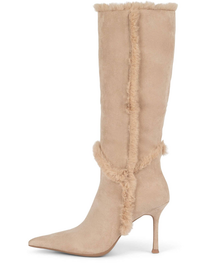 Faux Fur Flip-cupping Pumps