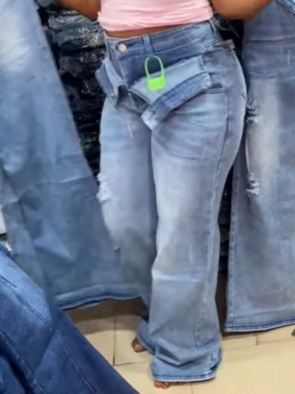 Chic Fake Two Jeans