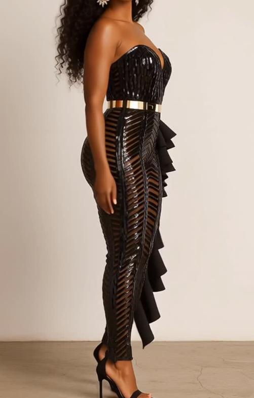 Dazzle Stylish Sequin Jumpsuit