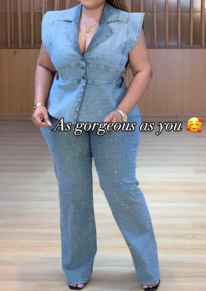 Dazzle Casual 2pc Denim Set