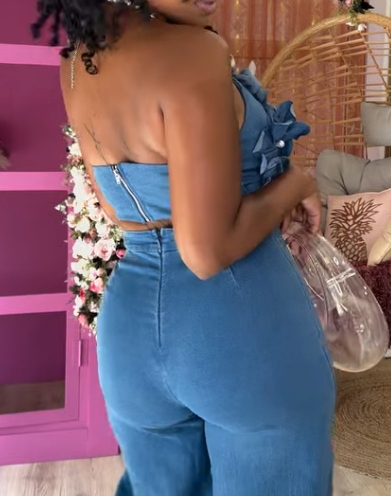The Dazzle Flower Denim Top