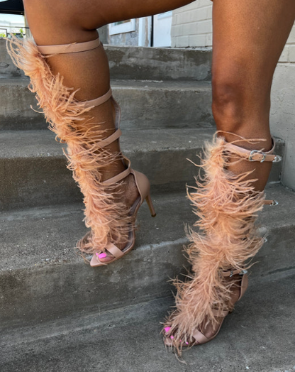 Dazzle Feather Heel Boots