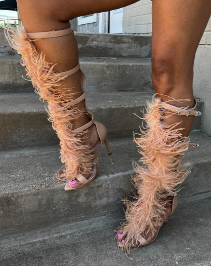 Dazzle Feather Heel Boots