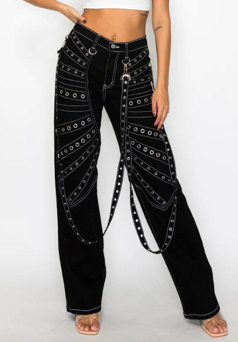 Stylish Metal Studded Jeans
