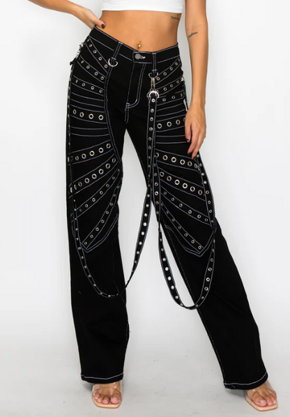 Stylish Metal Studded Jeans